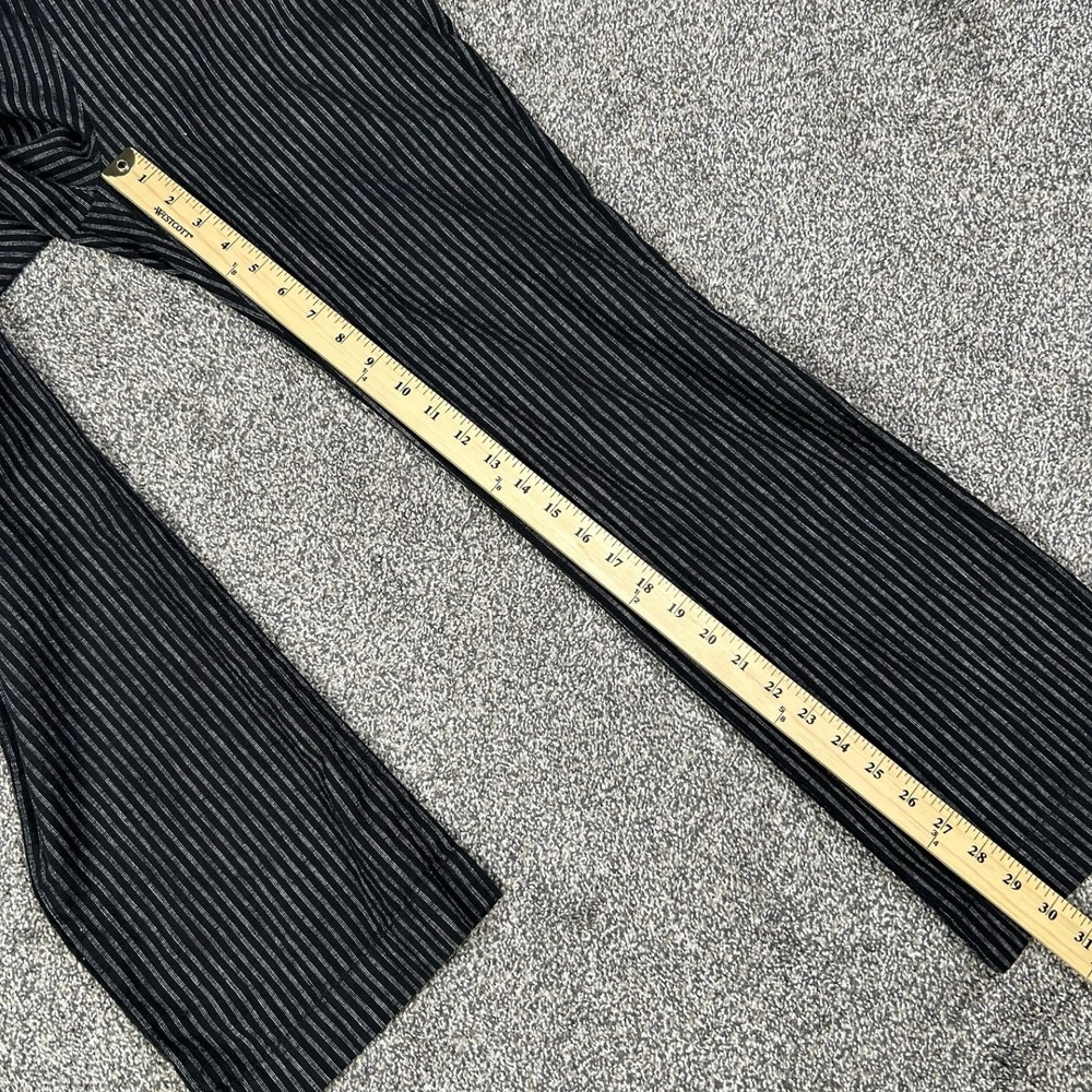Sundance Black White Striped Linen Blend Side Button Pants Womens 8 Casual Work - Picture 9 of 11